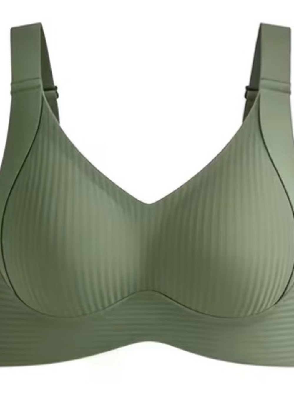 Olive Green Seamless Wireless Bra
